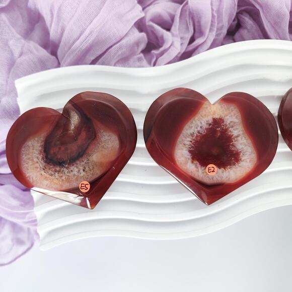 Druzy Carnelian Heart Crystal Carving Strength Crystals - Picture 6 of 8